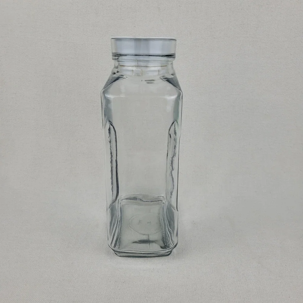 Anchor Hocking Glass Juice Carafe Pitcher with Lid‎ 1 Quart Clear Square USA